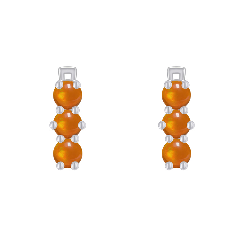 Strieborné náušnice s oranžovými opálmi Persis