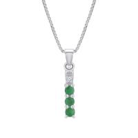 Jemný strieborný náhrdelník s prírodnými smaragdmi Bjorn