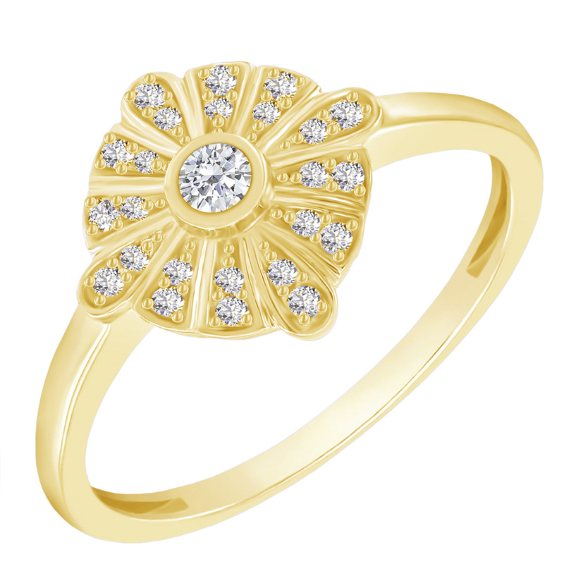 Zlatý prsteň plný diamantov 48431