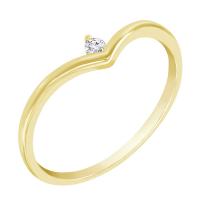 Zlatý elegantný prsteň s diamantom Caris