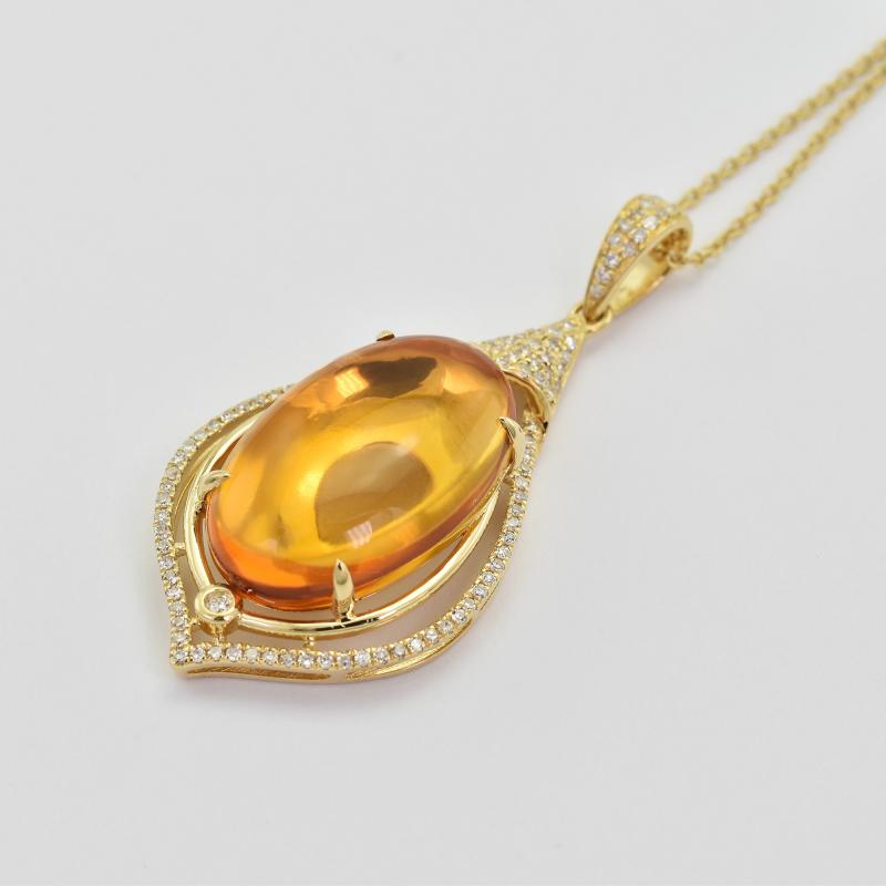 Zlatý náhrdelník s citrínom 5241