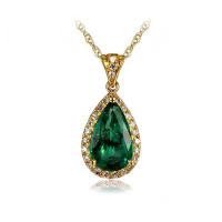 Elegantný náhrdelník zo zlata so smaragdom a diamantmi Josalin
