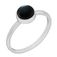 Zlatý minimalistický prsten s čiernym opálom Sevita