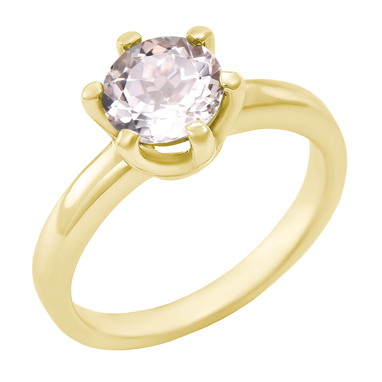Zlatý zásnubný prsteň s moissanitom 59381