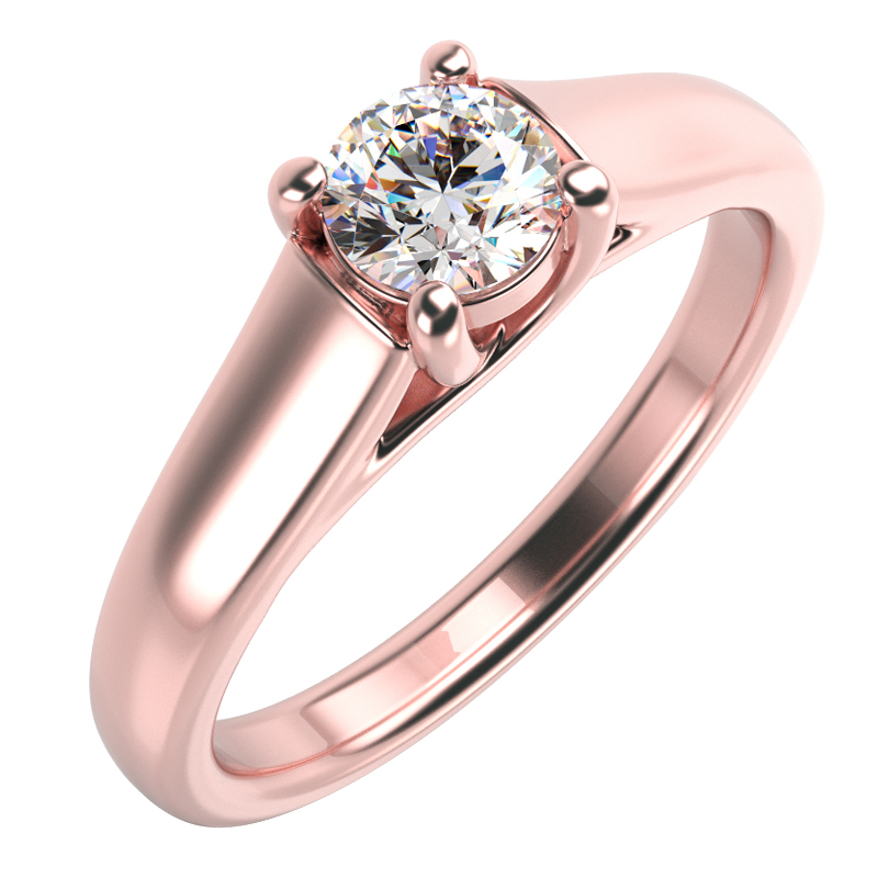 Zásnubný prsteň z ružového zlta 59521