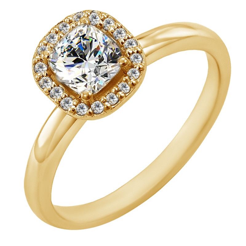 Diamantový prsten ze žlutého zlata 59571