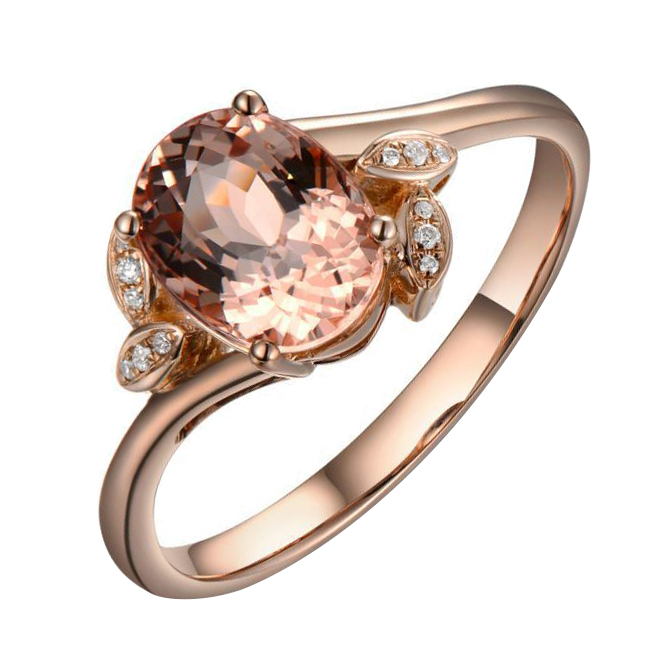 Krásny morganitový prsteň z ružového zlata Jorja
