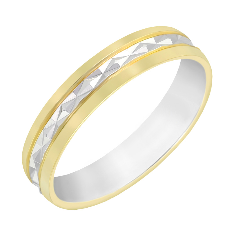 Dámsky dvojfarebny zlatý prsteň 60621