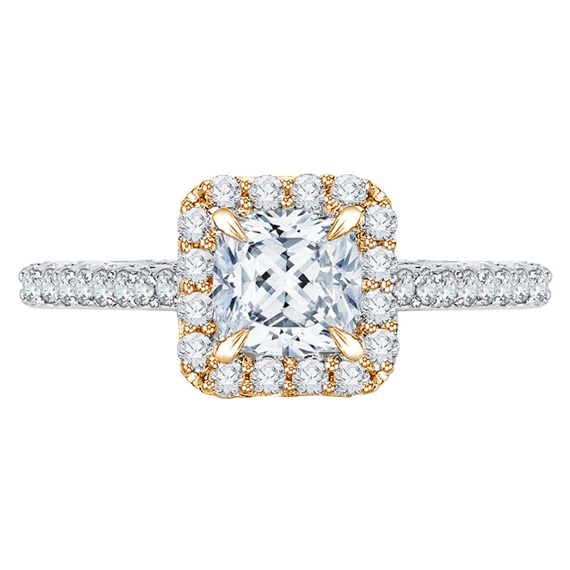 Zlatý zásnubný prsteň s diamantmi 61221