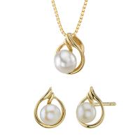  Elegantná zlatá kolekcia s bielymi perlami Ginevra