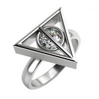 Kúzelný platinový prsteň Harry Potter s diamantom