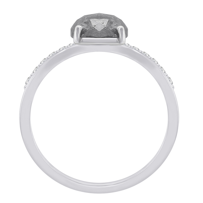Zlatý prsteň zo sivým diamantom 62731