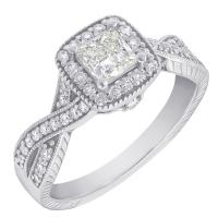 Nádherný diamantový prsteň s princess diamantom Catryn
