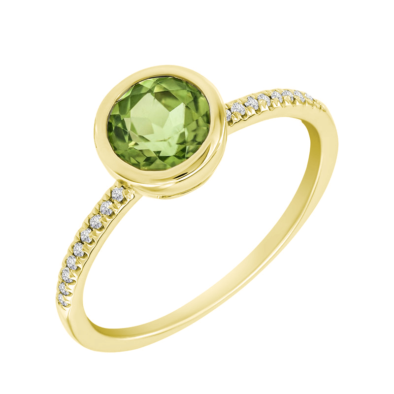 Olivínový prsteň zo zlata