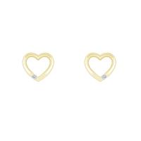 Zlaté náušnice v tvare srdca s diamantmi Isabella