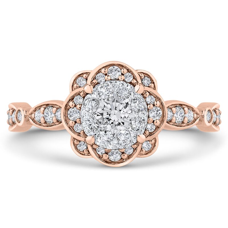 Zásnubný prsteň s diamantovým kvetom 68361