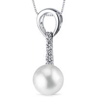 Jemný strieborný náhrdelník s bielou perlou Ladona