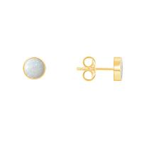 Zlaté minimalistické náušnice s bielymi opálmi Aster