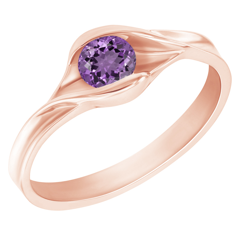 Ametystový prsteň z ružového zlata 73031