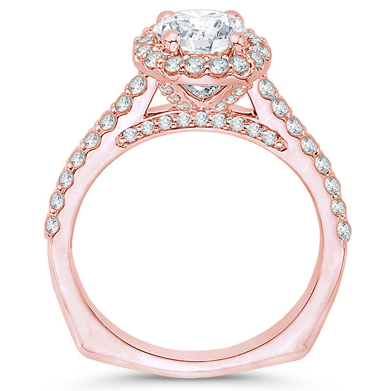 Diamantový zásnubný prsteň z ružového zlata 74271