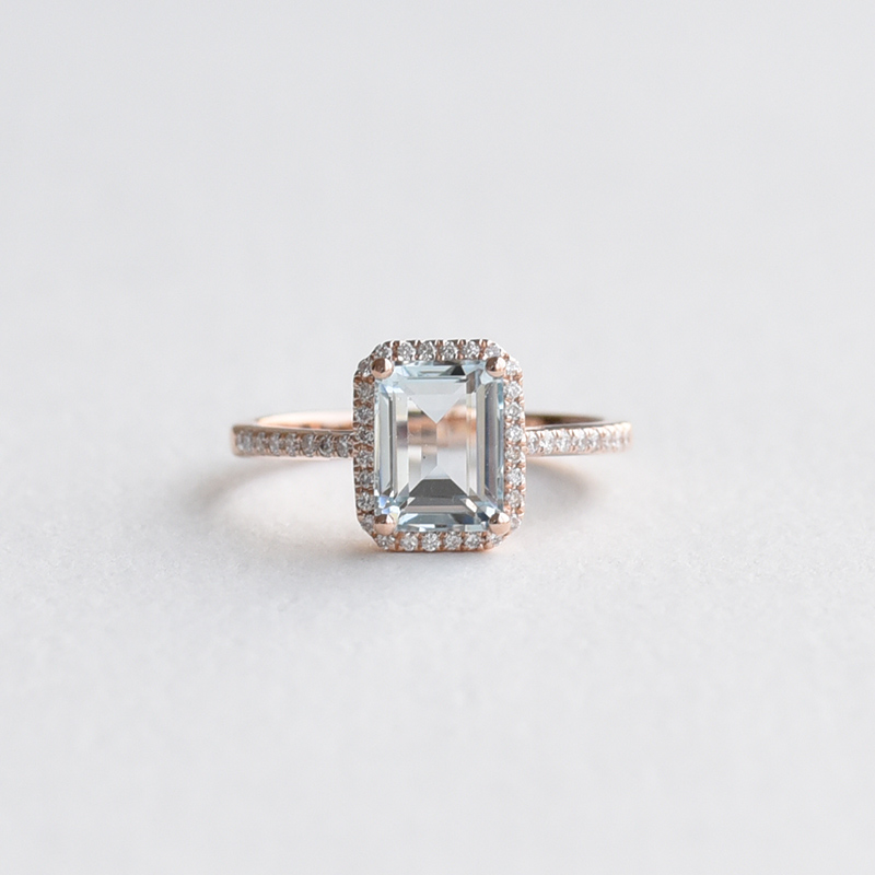 Diamantový prsteň s akvamarínom 74941