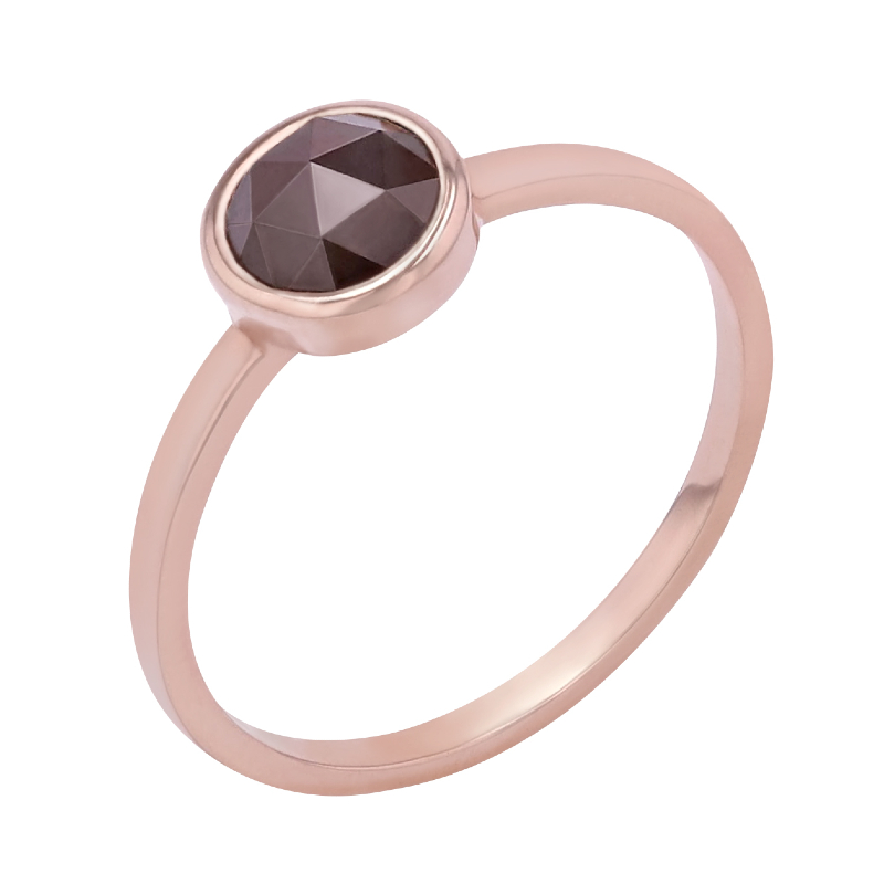 Zlatý minimalistický prsteň s hnedým 1ct diamantom Dael
