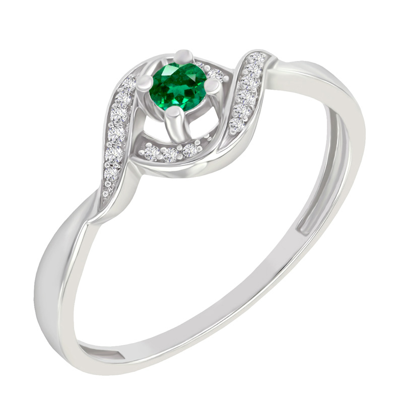Zásnubný prsteň so smaragdom a diamantmi