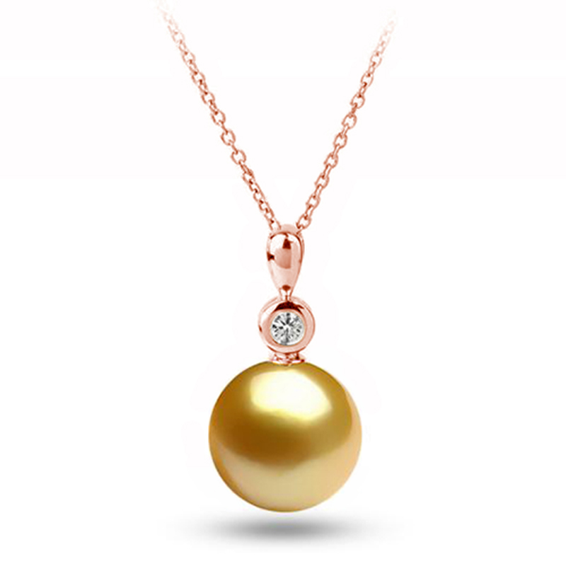Zlatá perla v prívesku z ružového zlata 76721
