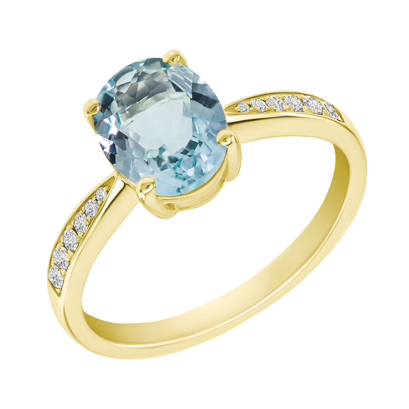 Akvamarínový prsteň s diamantmi Deitra 7701