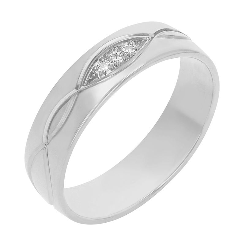 Dámský snubný prsteň z bieleho zlata 78611