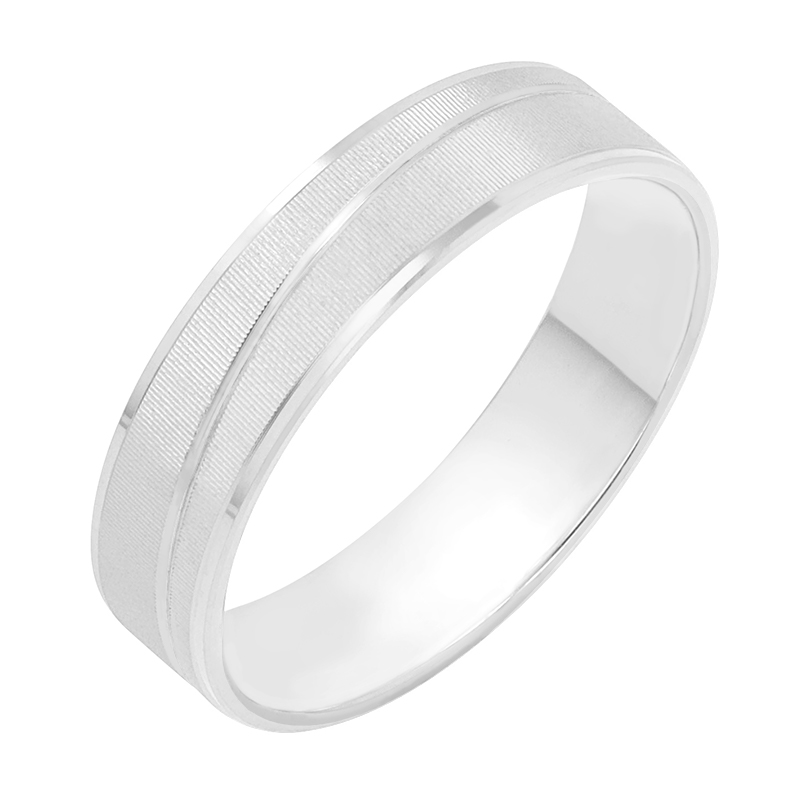 Pánský snubný prsteň z bieleho zlata 78661