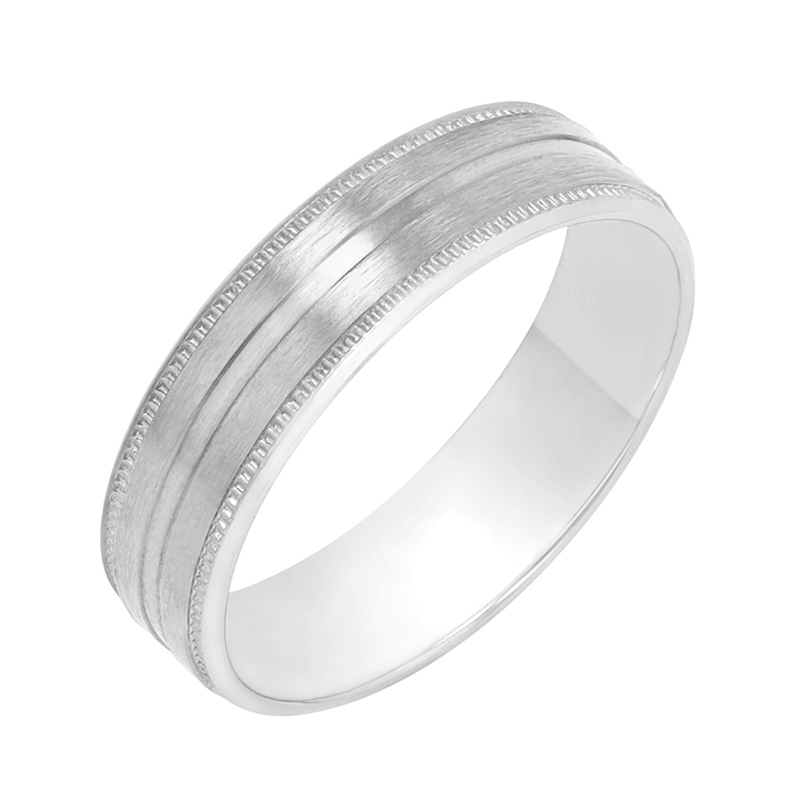 Pánský snubný prsteň z bieleho zlata 78801