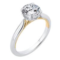 Zlatý zásnubný prsteň s postrannými syntetickými diamantmi Koby