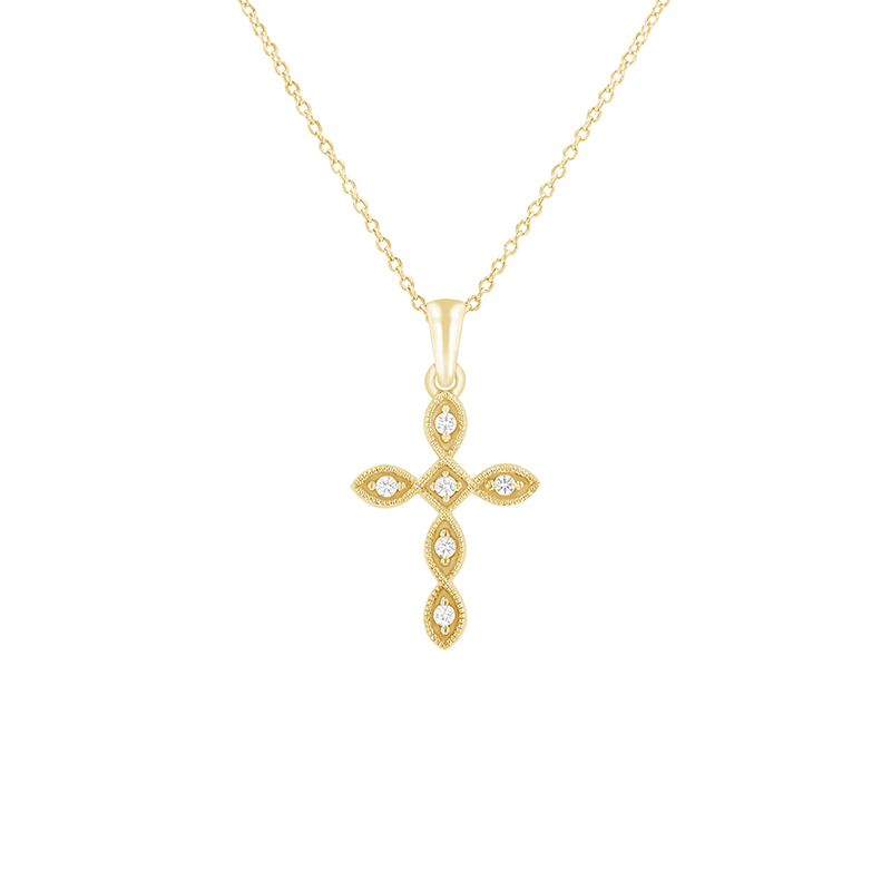 Prívesok v tvare diamantového kríža zo žltého zlata 79701
