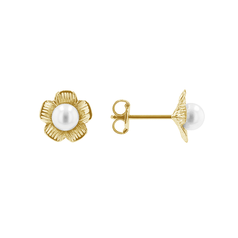 Zlaté náušnice s perlami 79821