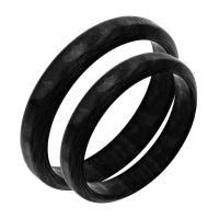 Ploché karbonové snubné prstene so skosenými hranami Elwira