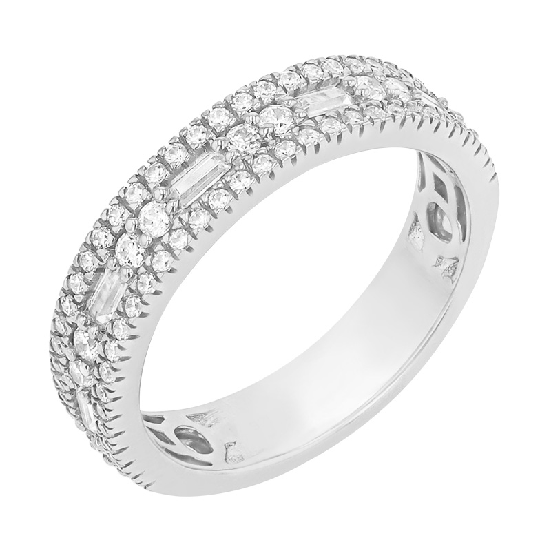 Luxusný half eternity prsteň s diamantmi zo zlata 84301