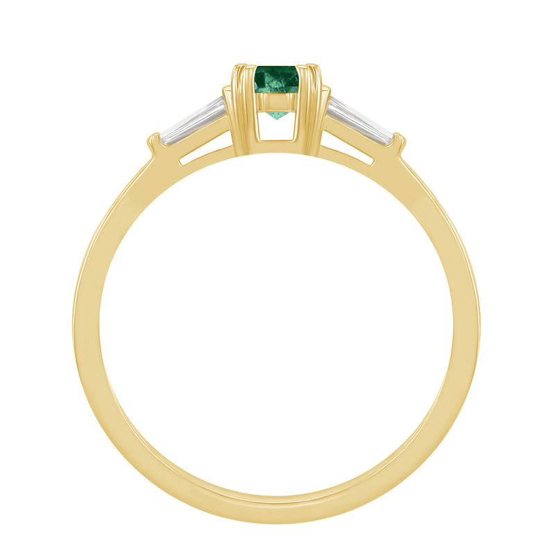 Elegantný zlatý prsteň so smaragdom a diamantmi Harmony 8431