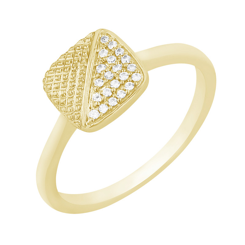 Atypický prsteň s trblietavými diamantmi 84321