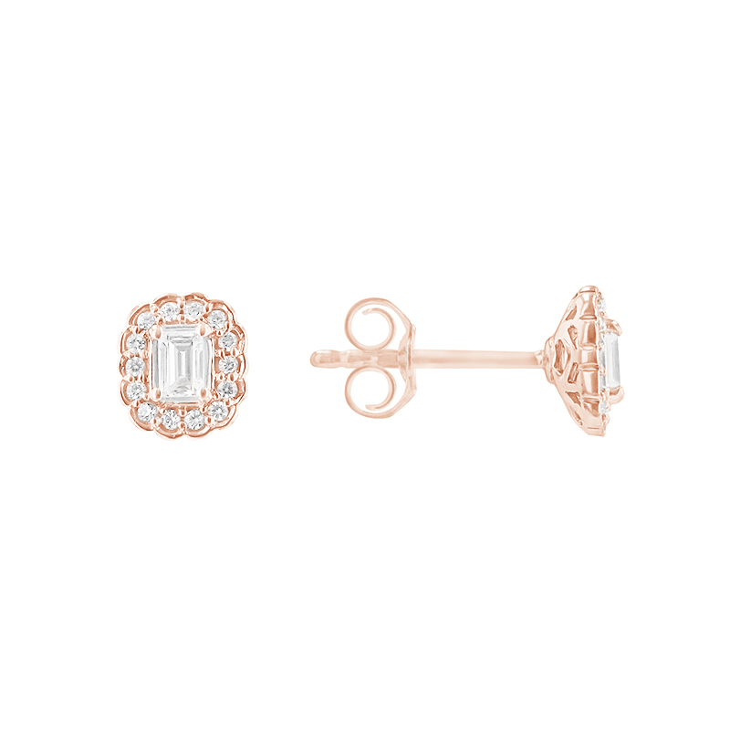Elegantné náušnice s diamantmi z ružového zlata 84971