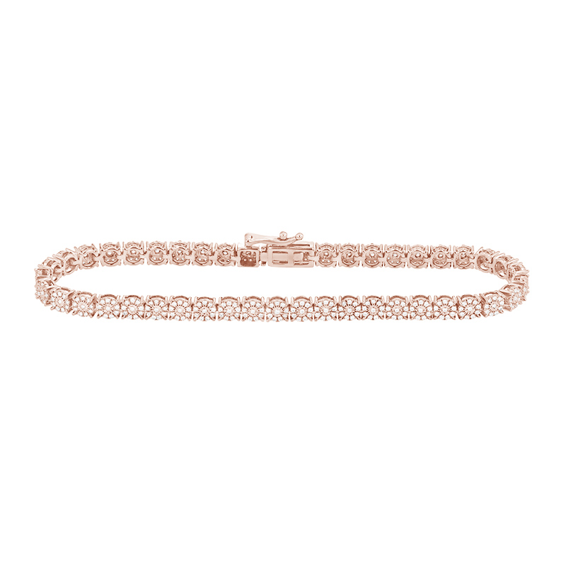 Elegantný náramok s diamantmi z ružového zlata 85211