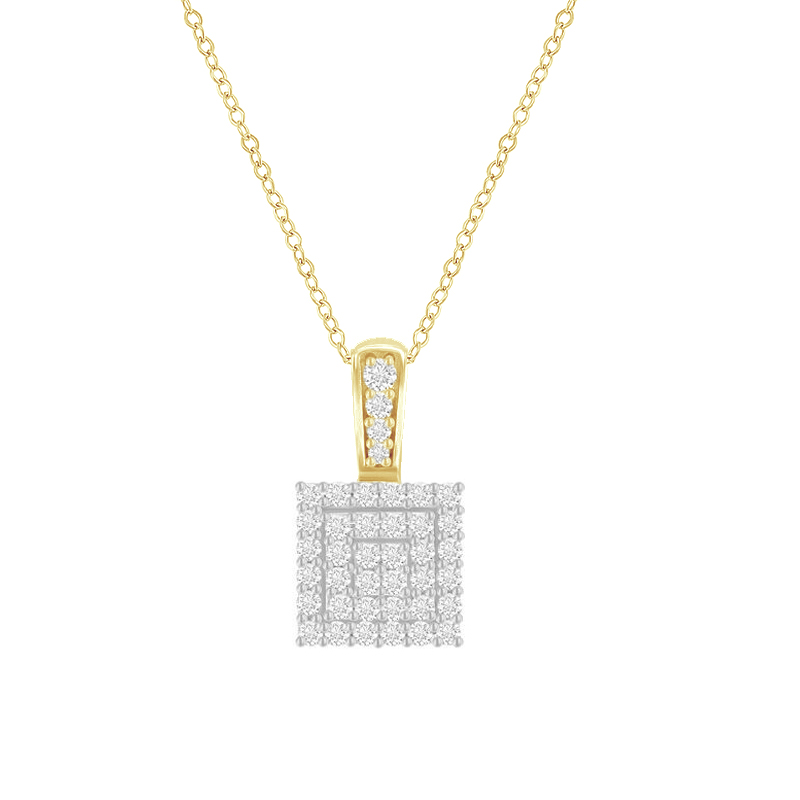 Diamantový štvorcový náhrdelník zo zlata Lorelle