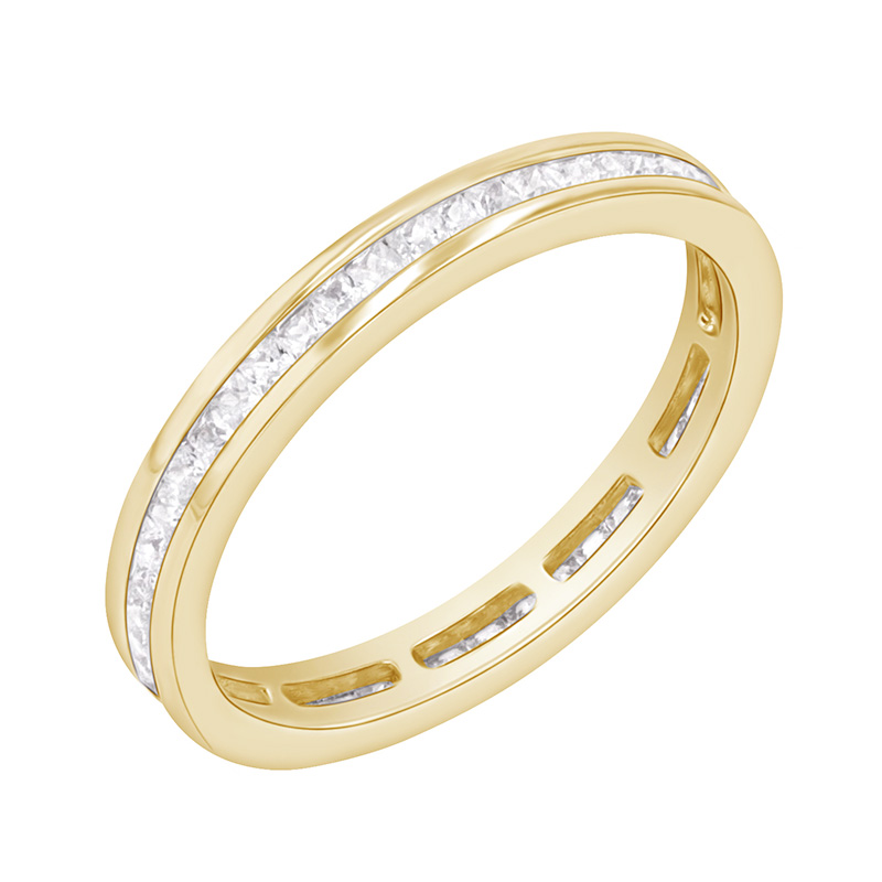 Eternity prsteň s syntetickými diamantmi zo žltého zlata 89661