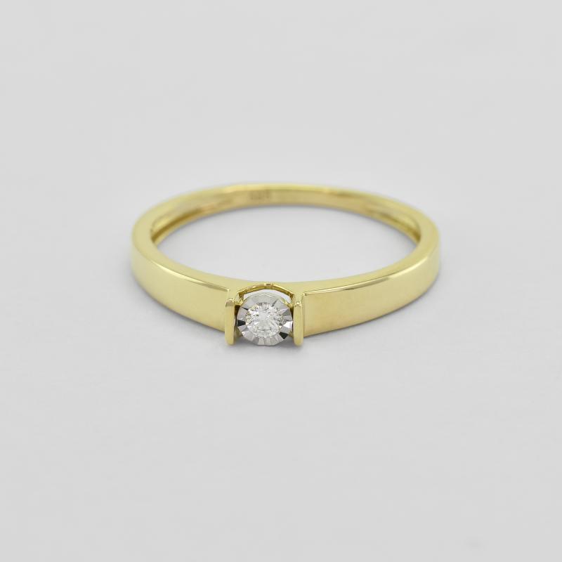 Prsteň v štýle soliter z bieleho zlata 91511