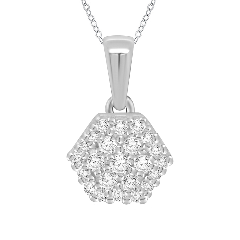 Diamantový prívesok v tvare hexagónu 93091