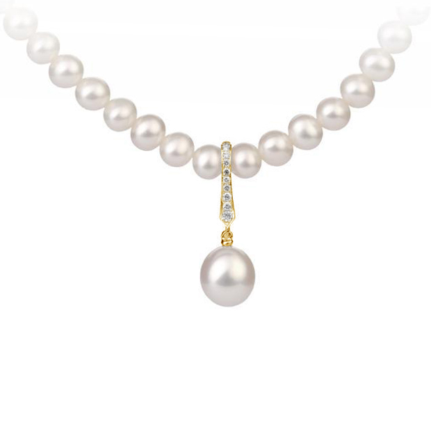 Perlový náhrdelník s diamantmi 93561