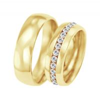 Zlaté svadobné prstene s diamantmi Elgie
