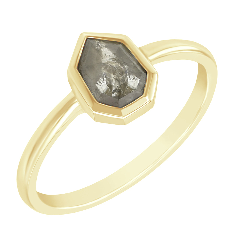 Zlatý prsteň so salt'n'pepper diamantem Royce 97481