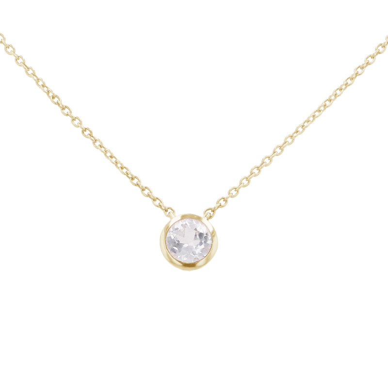 Zlatý náhrdelník s bielym topásom Hadley 97901