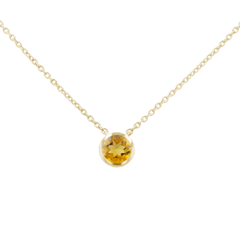 Zlatý náhrdelník s citrínom Hadley